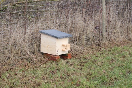 Der oberirdische Hummelkasten im Boomgarden Park Helmste